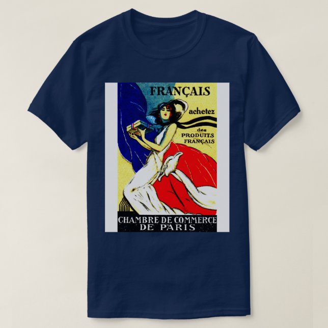 Camiseta Produtos franceses do Comprar 1920 (Frente do Design)