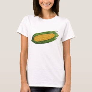 Camiseta Produtos Hortícolas de Comida; Milho Amarelo no f