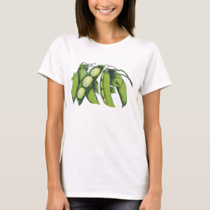 Camiseta Produtos Hortícolas Vintage; Feijões-Lima, Comidas