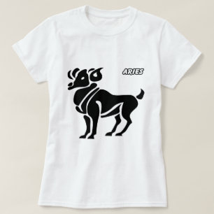 CAMISETA PRODUTOS PRETO E BRANCO DOS HORÓSCOPOS DO ARIES