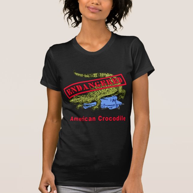 Camiseta Produtos pstos em perigo do crocodilo americano (Frente)