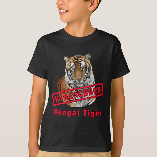 Camiseta Produtos pstos em perigo do tigre de Bengal (Frente)