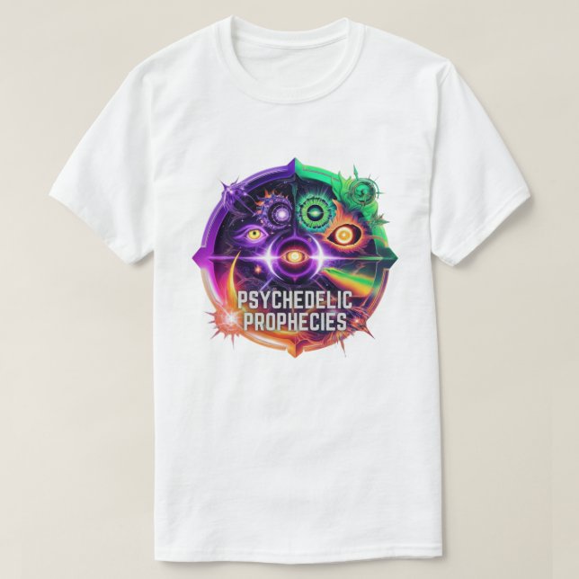 Camiseta Profecias Psicodélicas - Futuro previsto (Frente do Design)