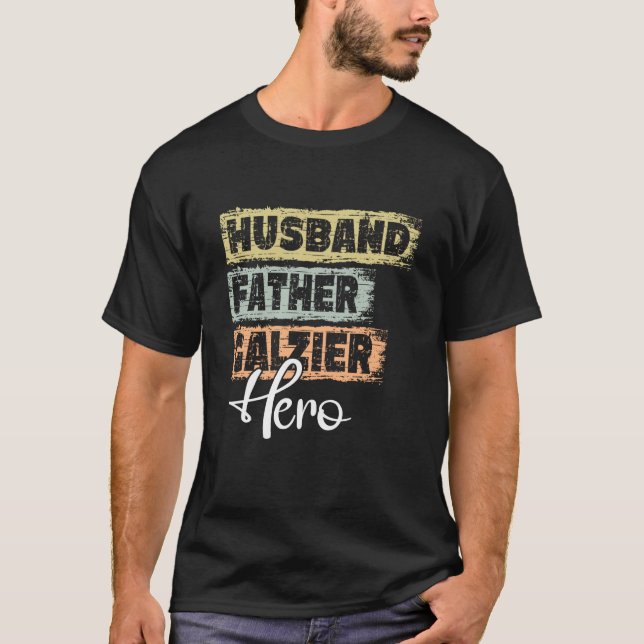 Camiseta Profession dad hero father Glazier (Frente)