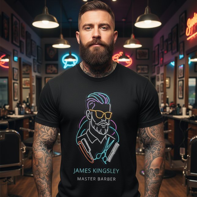 Camiseta Professional Barber Haircut Shave Grooming Stylish (Criador carregado)