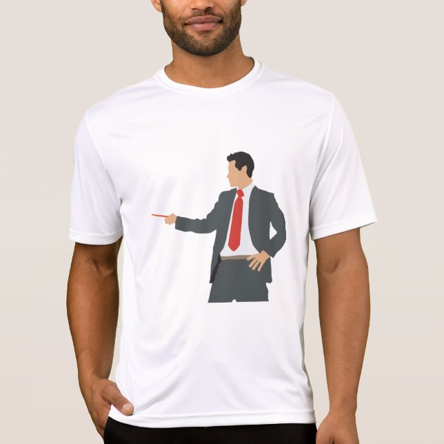Camiseta Professional Businessman in Suit with Pointer (Frente)