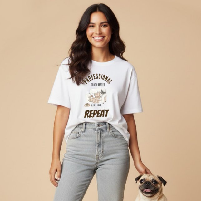 Camiseta Professional Couch Tester – Cozy Paws Collection (Criador carregado)