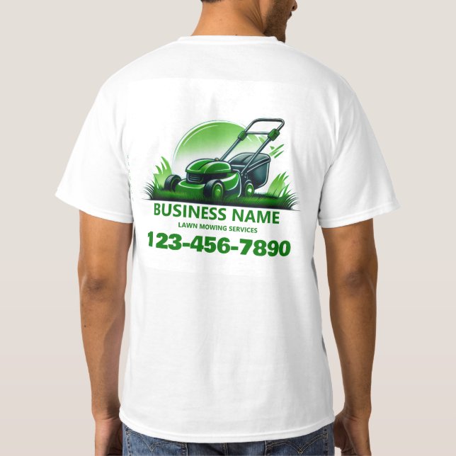 Camiseta Professional Lawn Mowing Landscaping Custom Logo (Verso)