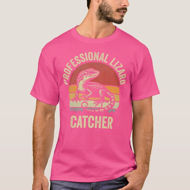 Camiseta Professional Lizard Catcher Funny Gecko Lizard Hun (Frente)
