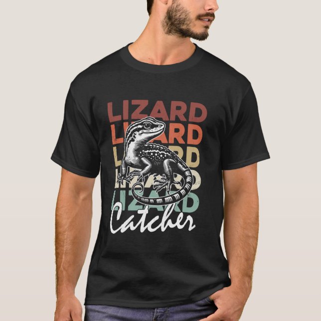 Camiseta Professional Lizard Catcher Funny Retro Gecko Liza (Frente)