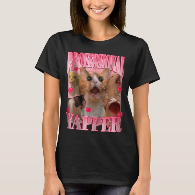 Camiseta Professional Yapper Cat Funny Oddly Specific Dank  (Frente)