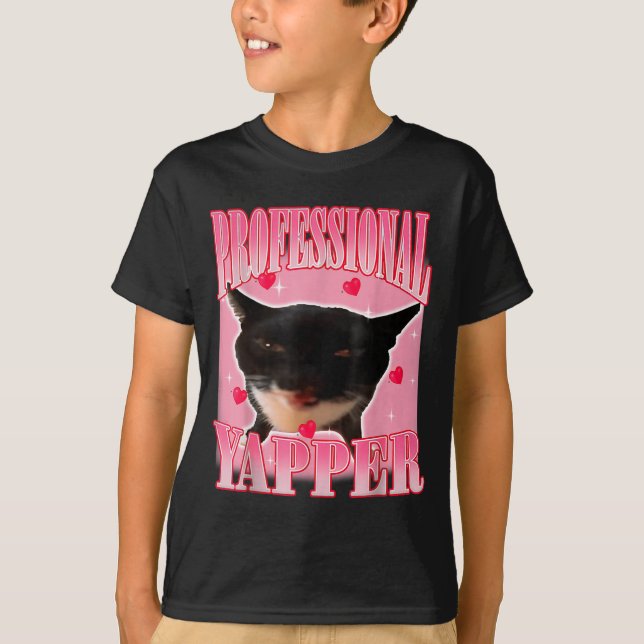 Camiseta Professional Yapper Cat Funny Oddly Specific Dank  (Frente)