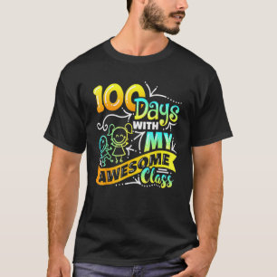 Camiseta Professor 100º Dia de Escola Com Turma Incrível