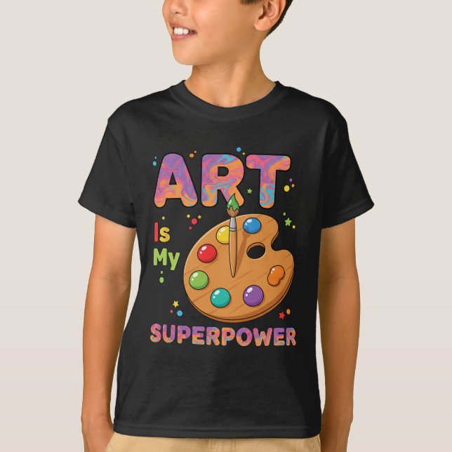 Camiseta Professor - A Arte é Meu Superpoder Professor de A (Frente)