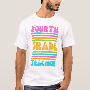 Camiseta PROFESSOR(a) DO QUARTO ANO Fonte de Bolha de Cores