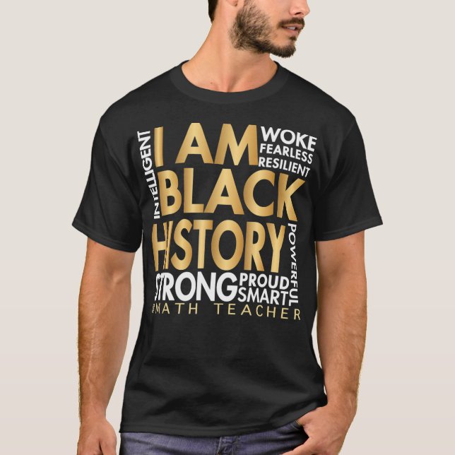 Camiseta Professor Africano de História Negra Mês de Matemá (Frente)