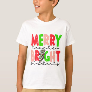 Camiseta Professor Alegre Natal Divertido Alunos Brilhantes