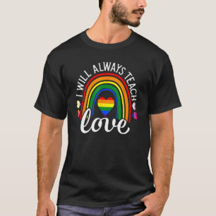 Camiseta Professor Ally LGBT Ensinando Amor Orgulho Arco-Ír