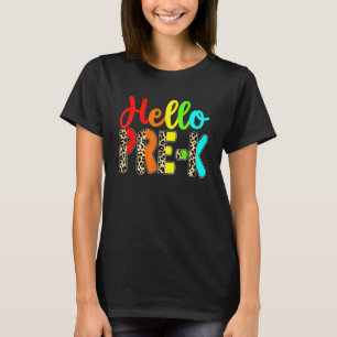 Camiseta Professor Alô Pré K Leopard De Volta À Escola