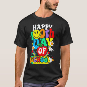 Camiseta Professor Aluno 100 Dias Maçã Feliz 100 Dias De