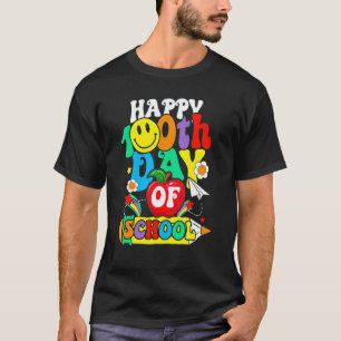 Camiseta Professor Aluno 100 Dias Maçã Feliz 100 Dias De