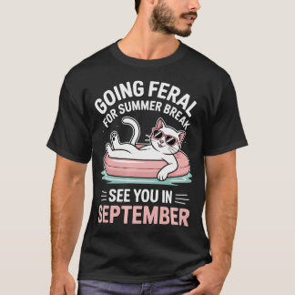 Camiseta Professor Aluno Gato Férias de Verão Indo