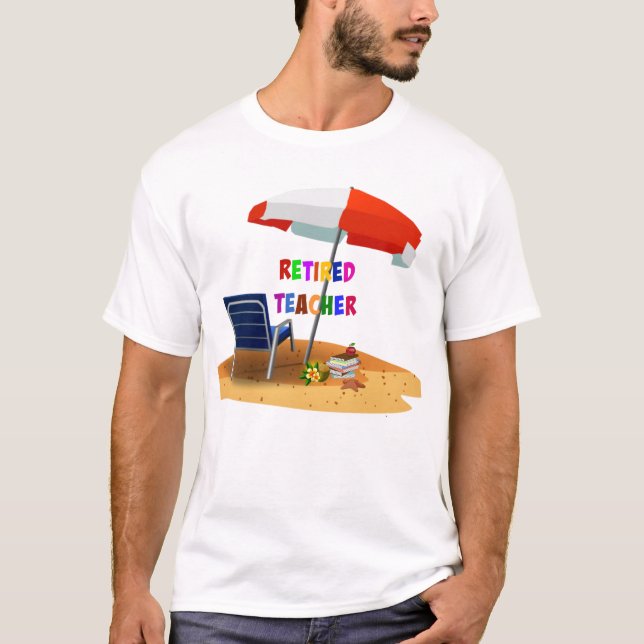 Camiseta Professor aposentado, cena de praia (Frente)