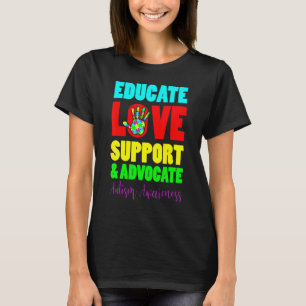 Camiseta Professor Autismo Escola Educar Amor Apoiar & Advo
