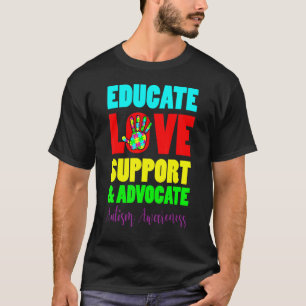 Camiseta Professor Autismo Escola Educar Amor Apoiar & Advo