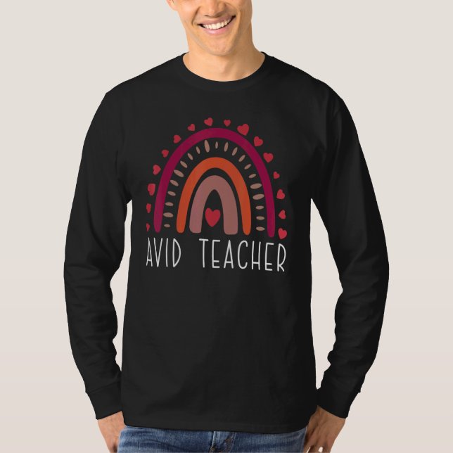 Camiseta Professor AVID Boho Arco-íris Volta às Aulas Agrad (Frente)