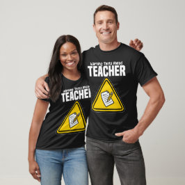 CAMISETA PROFESSOR - AVISO: TESTES À FRENTE