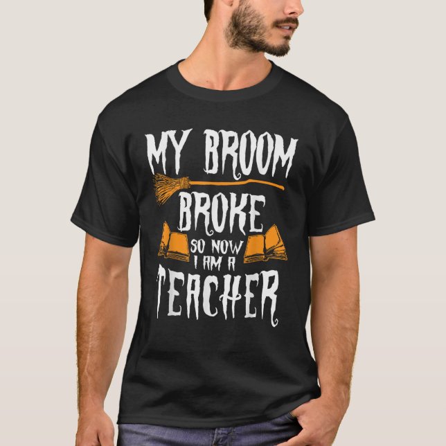 Camiseta Professor Bruxa Dizer Divertido Fantasia Fácil Hal (Frente)