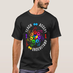 Camiseta Professor Conscientização do Autismo Ensine Aceit