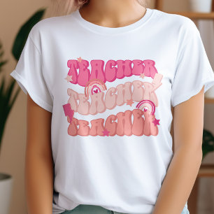 Camiseta Professor cor-de-rosa Professora Professora Retro