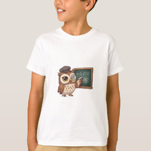 Camiseta Professor Coruja Quadro de Giz Crianças