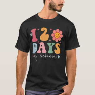 Camiseta Professor Crianças Felizes 120 Dias De Escola Flor