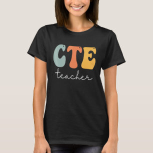 Camiseta Professor CTE Retro Groovy Vintage Feliz Primeiro 