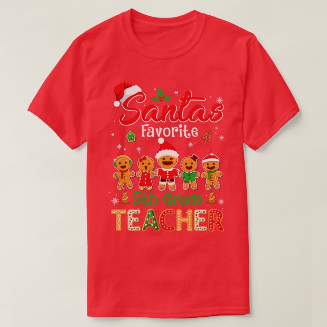 Camiseta Professor da 5 favorita Cookie Xmas Hat (Frente do Design)
