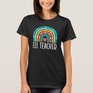 Camiseta Professor da ELL Arco-Íris Língua Inglesa Aprender