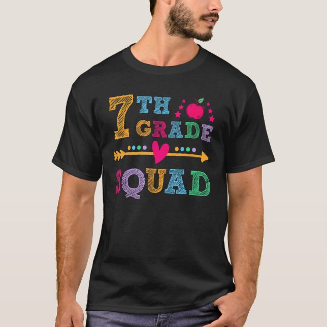 Camiseta Professor da Equipe da 7ª Série Aluno de Volta às  (Frente)