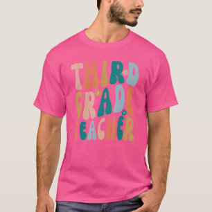 Camiseta Professor da Terceira Série Retro Groovy Ensino da