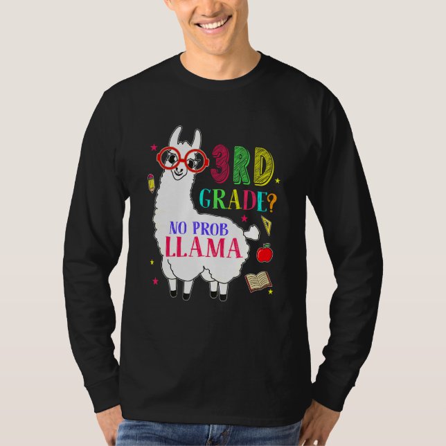 Camiseta Professor da terceira série sem perfil Llama com e (Frente)