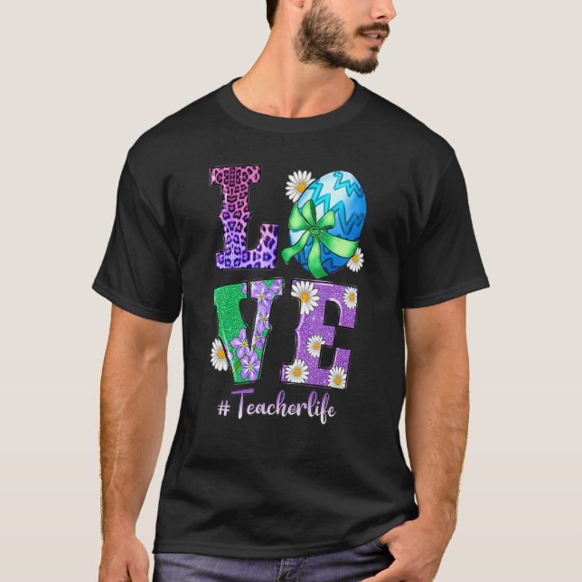 Camiseta Professor da Vida de Coelho da Páscoa Bonito Coelh (Frente)