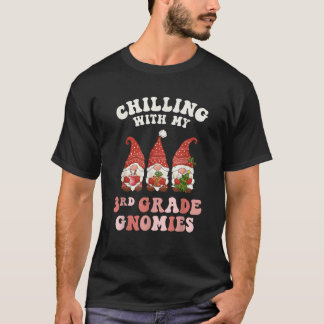 Camiseta Professor de 3ª série Natal Relaxando Com Meu Gnom