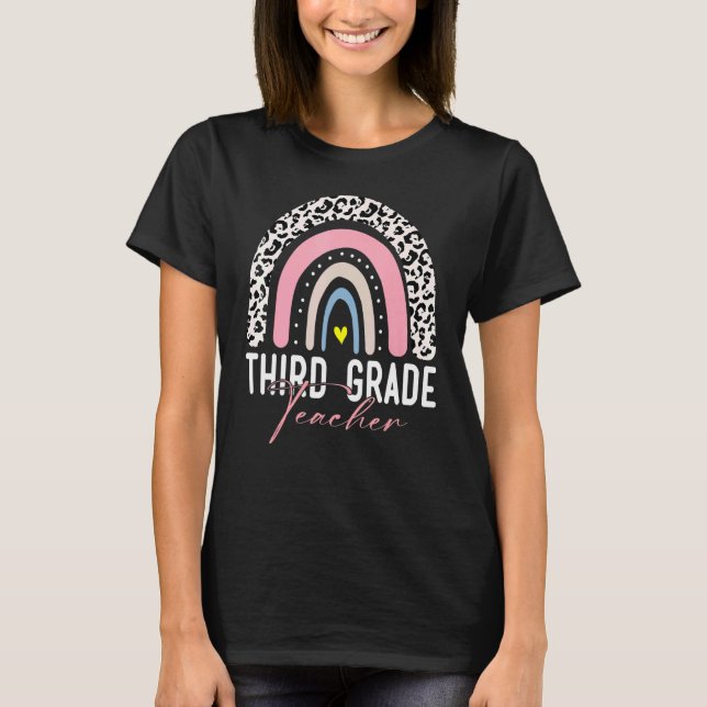 Camiseta Professor de 3º grau Boho Arco Arco-íris L (Frente)