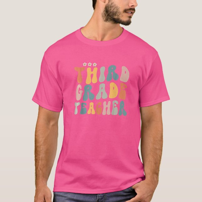 Camiseta Professor De 3º Grau De Groovy No Primeiro Dia Das (Frente)