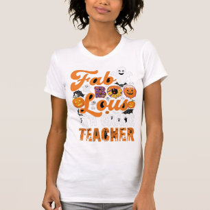 Camiseta Professor de 4ª série Fab-BOO-Loso de Halloween