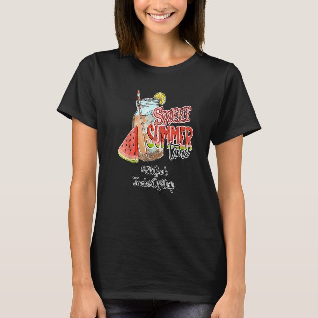 Camiseta Professor de 5 Grau de Descanso de Verão Break Sum (Frente)