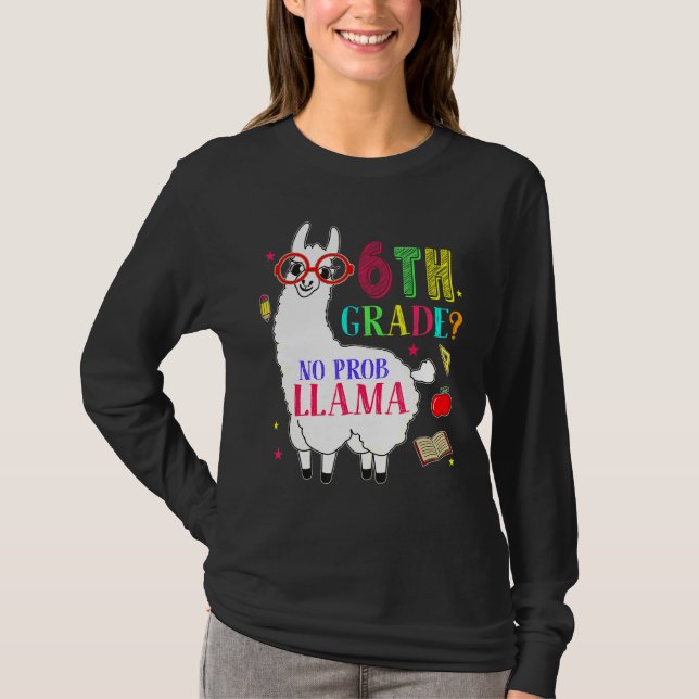Camiseta Professor de 6 Grau Sem Prob Llama Atradon Grau 6 (Frente)