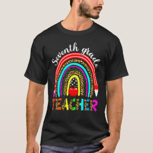Camiseta Professor De 7 Grau Rainbow Leopardo De Volta À Es